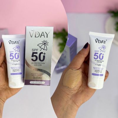 ضد آفتاب رنگی ویدی VDAY با spf50 کاملا گیاهی و معدنی حاوی آلوئه ورا